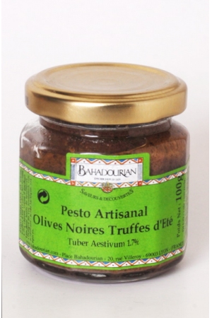 Pesto Artisanal Olives Noires Truffes d'Eté